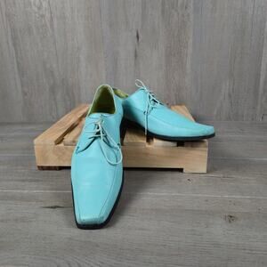 John Fluevog Men's Amatrice Aqua Oxfords Size 9